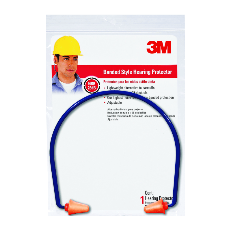 3M, 3M Blue/Orange PVC Hearing Protector Banded Ear Plugs 28 dB