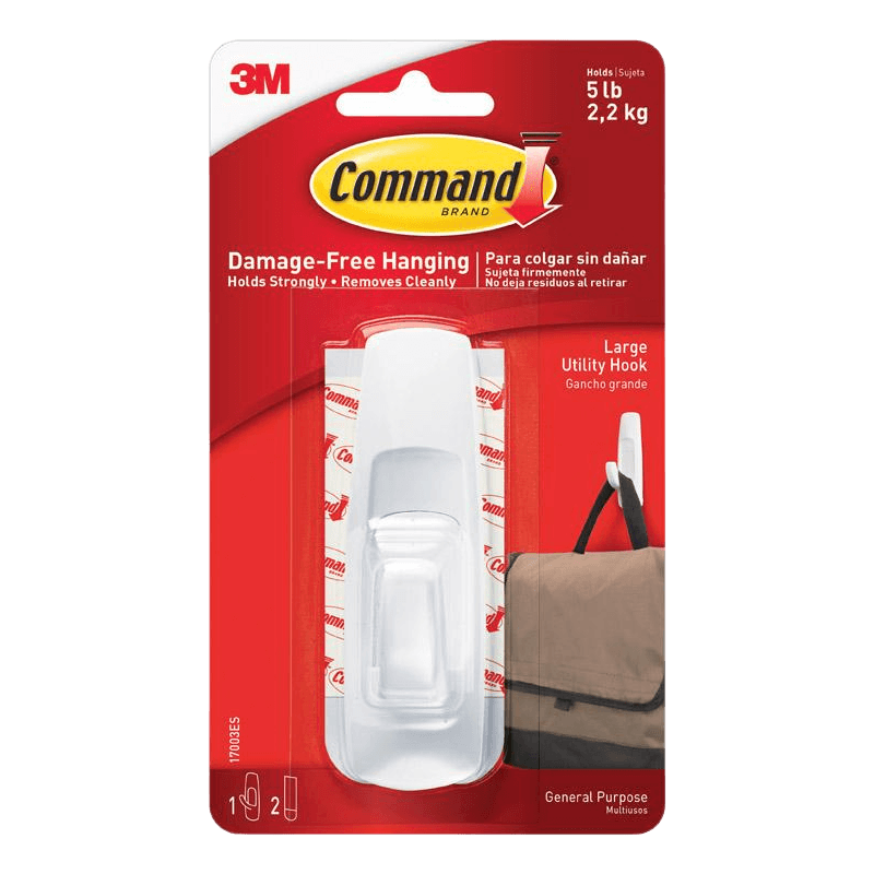 3M Command, 3M Command Large Plastic Hook 3-7/8 in. L