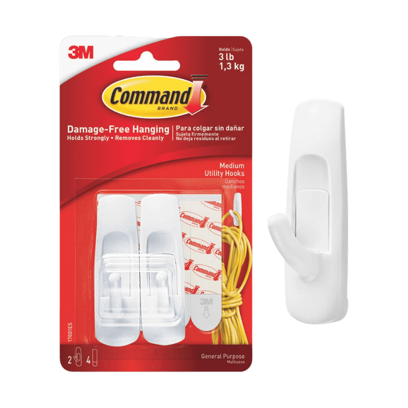 3M Command, 3M Command Medium Plastic Hook 3-7/8 in. L 2-Pack