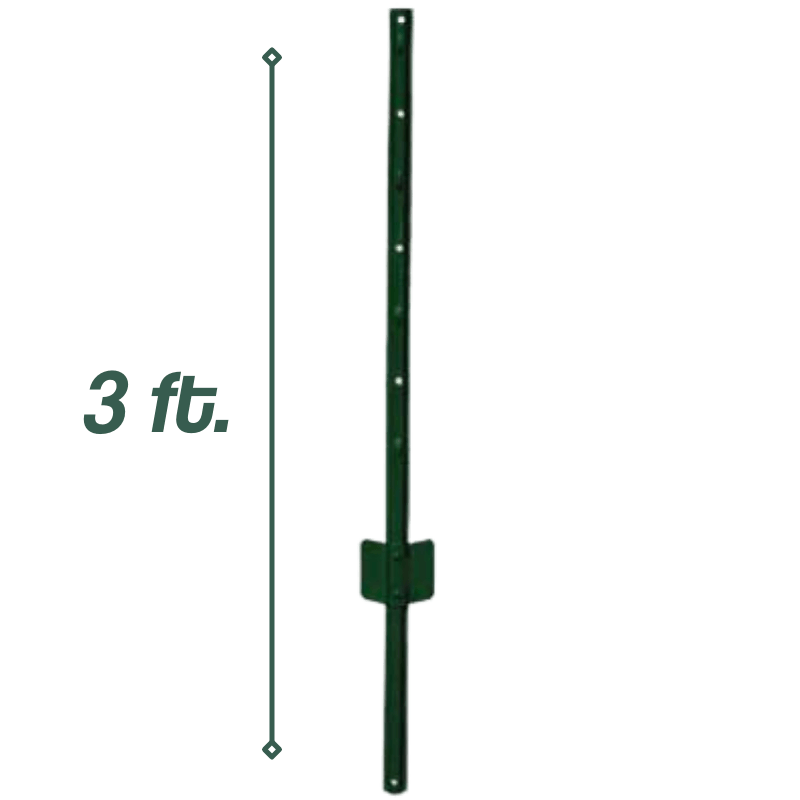 American Posts, American Posts Green Steel U-Post 3' 14 ga.