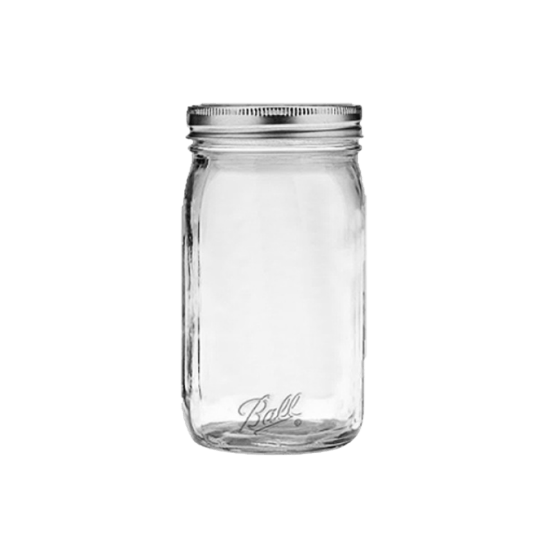 Ball®, Ball Smooth Sided Regular Mouth Canning Jar 1 qt. 12-pack.