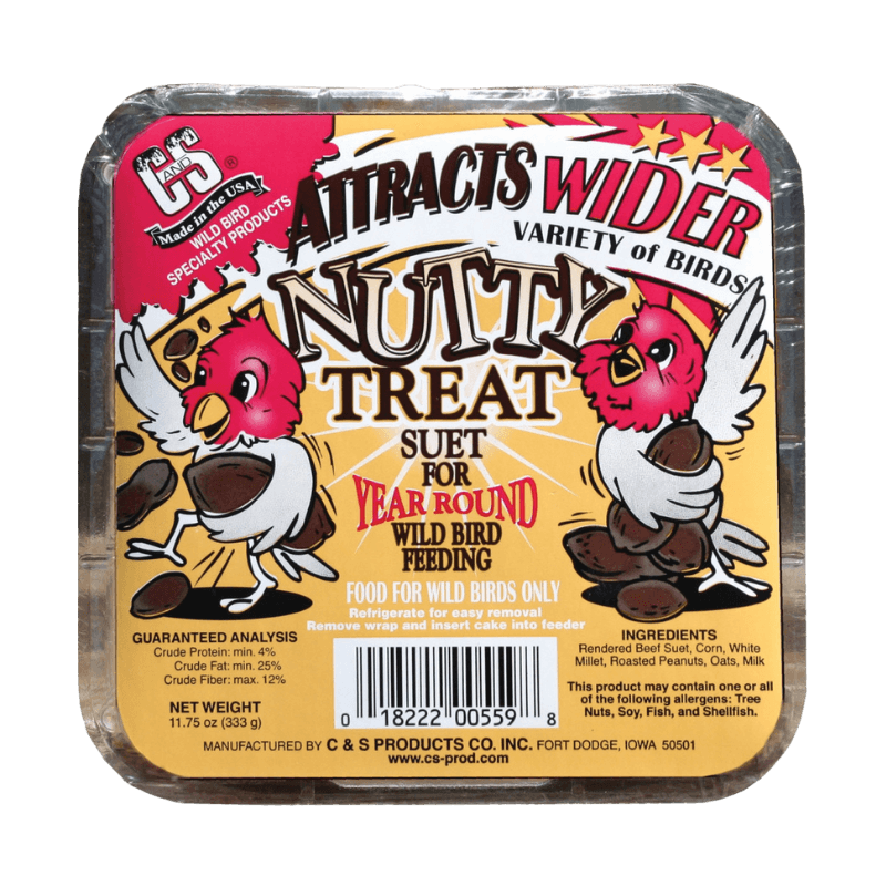 C&S, C&S Products Nutty Treat Assorted Species Wild Bird Food Peanut Suet 11.75 oz.