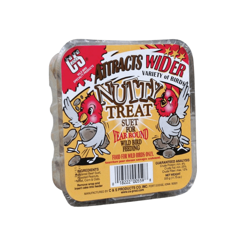 C&S, C&S Products Nutty Treat Assorted Species Wild Bird Food Peanut Suet 11.75 oz.