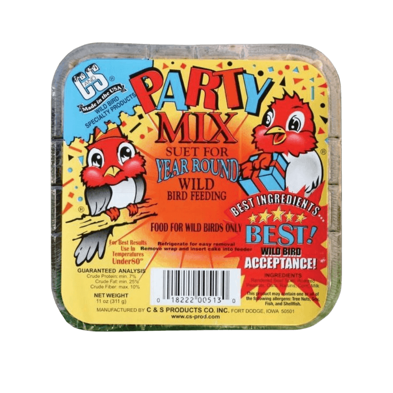 C&S, C&S Products Party Mix Wild Bird Food Beef Suet 11 oz.