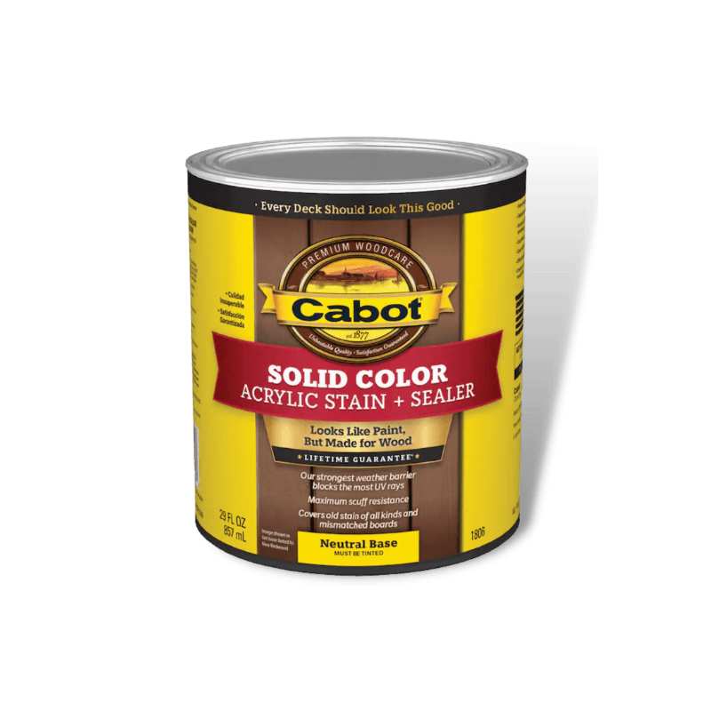 Cabot, Cabot Deck Stain Solid Tintable Water-Based Acrylic Quart