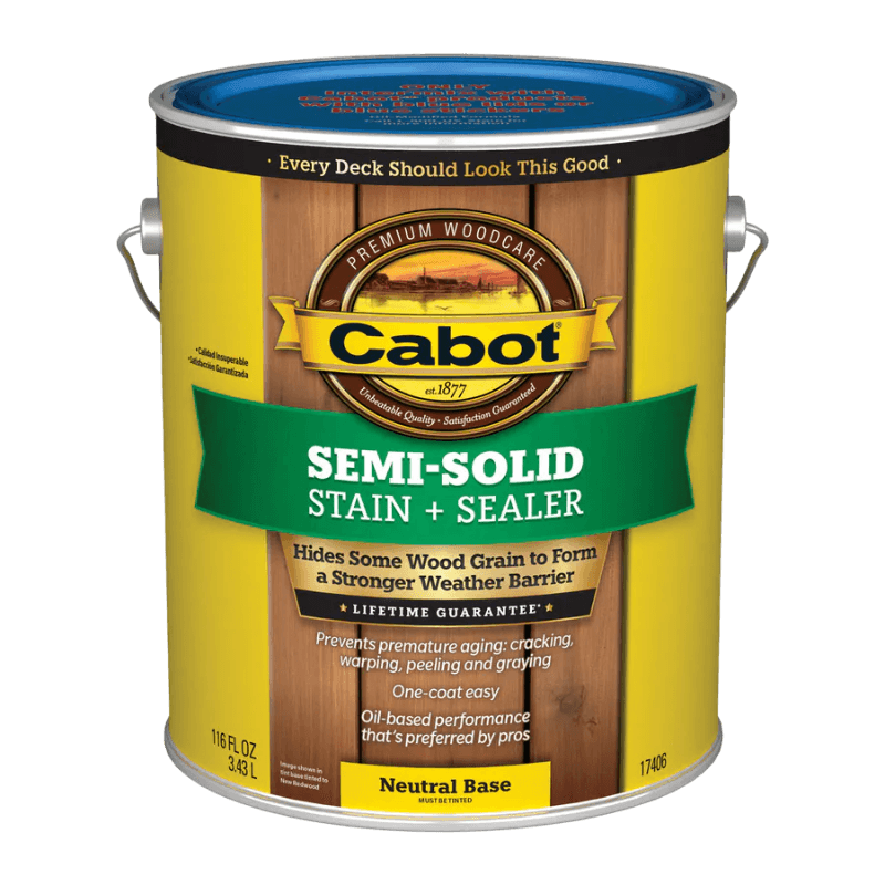 Cabot, Cabot Semi-Solid Oil-Based Deck and Siding Stain Neutral Base 1 gal.