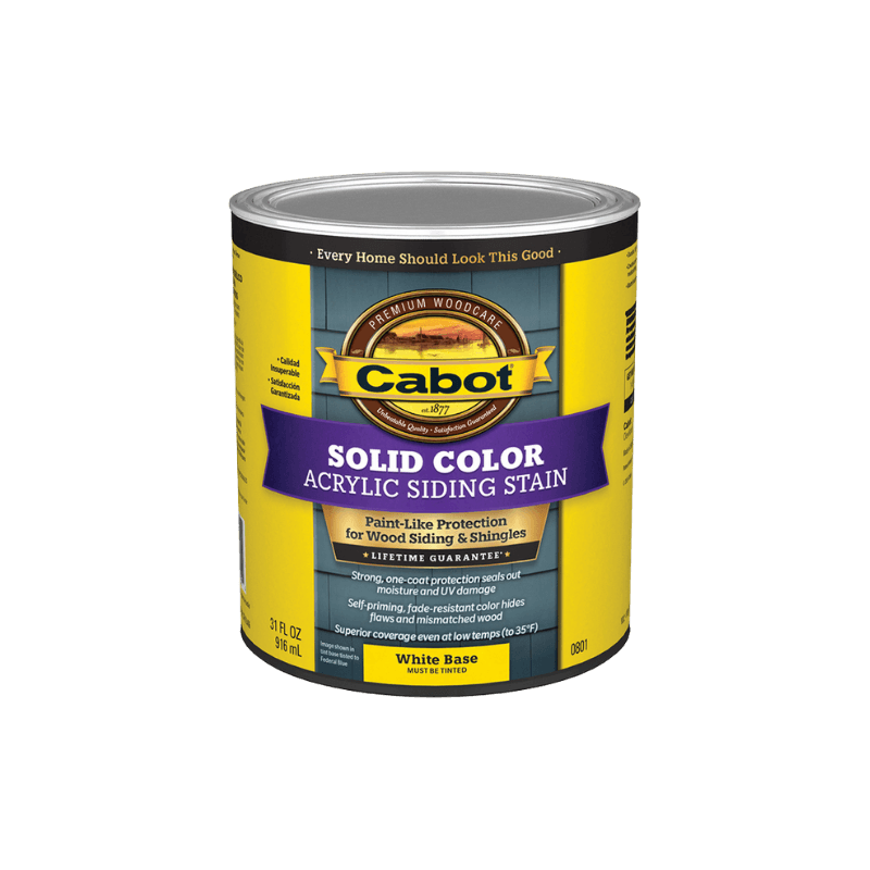 Cabot, Cabot Siding Stain Solid Tintable Water-Based Acrylic Quart