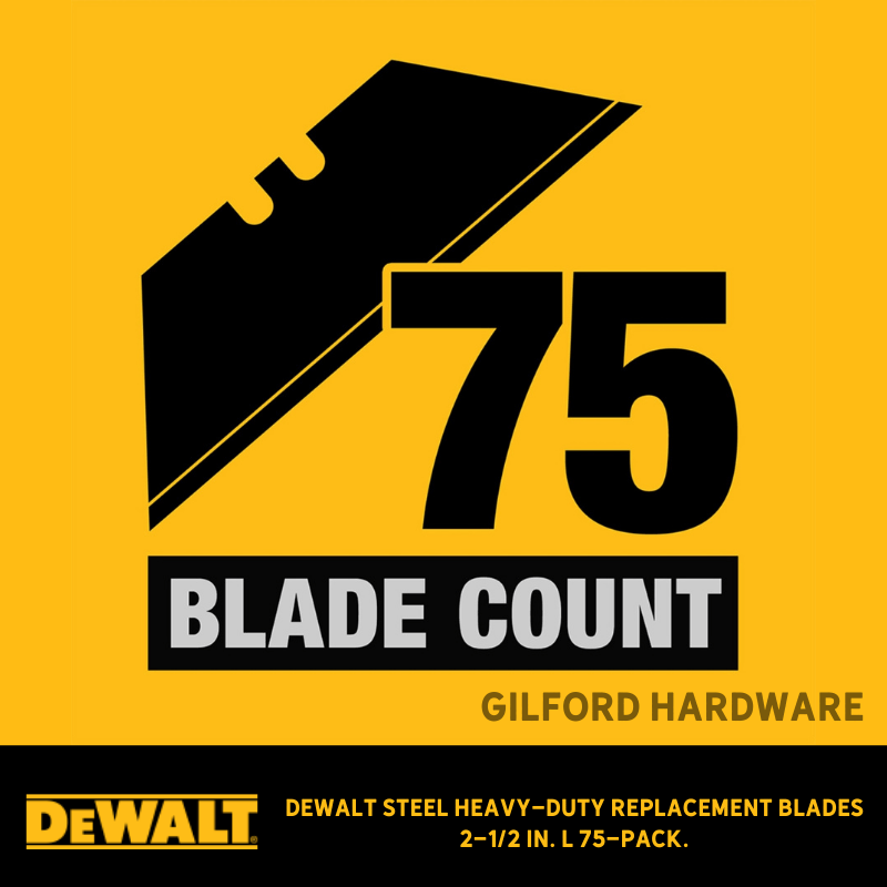 DeWALT, DeWalt Steel Heavy-Duty Replacement Blades 2-1/2 in. L 75-Pack.