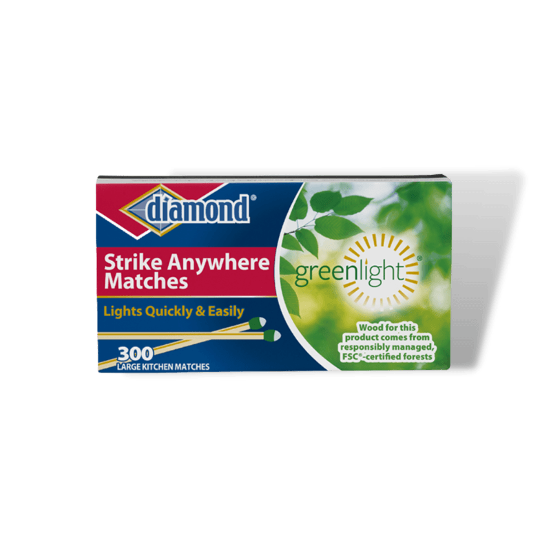 Diamond®, Diamond Greenlight Strike Anywhere Matches 2" 300-Pack.