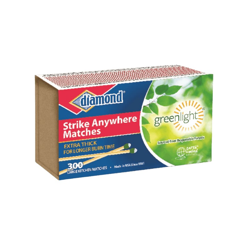 Diamond®, Diamond Greenlight Strike Anywhere Matches 2" 300-Pack.