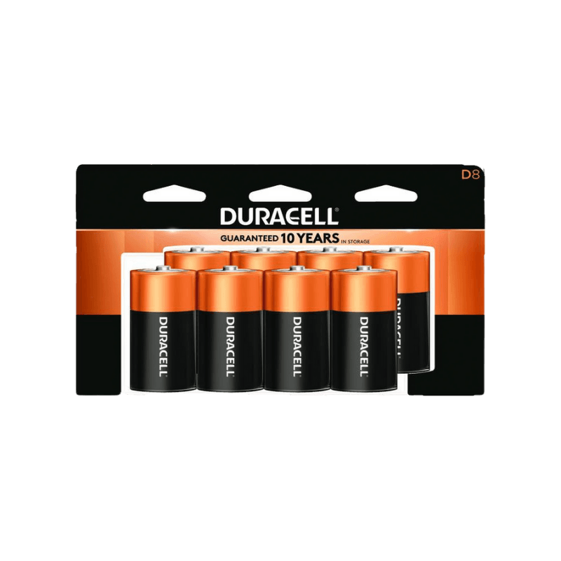 Duracell, Duracell Coppertop Alkaline Batteries D 8-Pack.