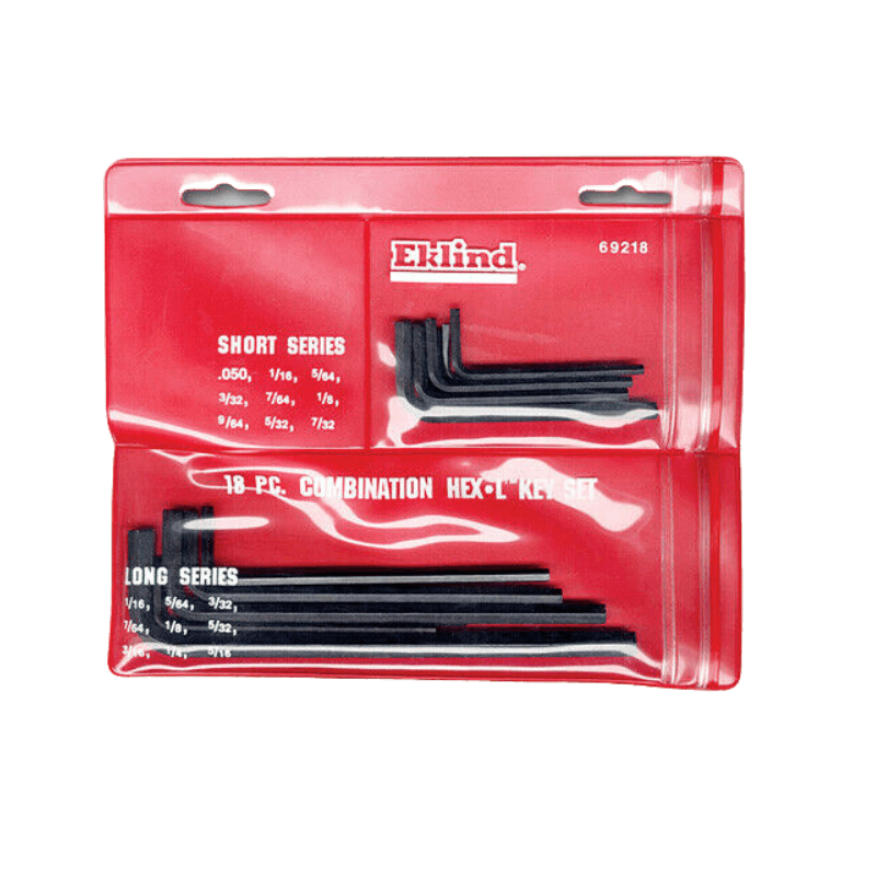 Eklind Tool, Eklind Assorted SAE Long and Short Arm Hex Key Set 18-Pieces.