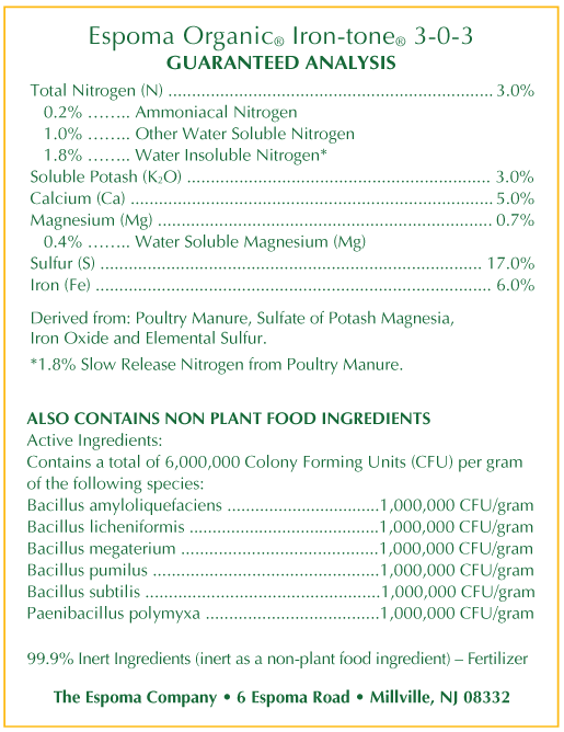 Espoma, Espoma Iron-Tone All-Purpose Lawn & Garden Food 5 lbs.