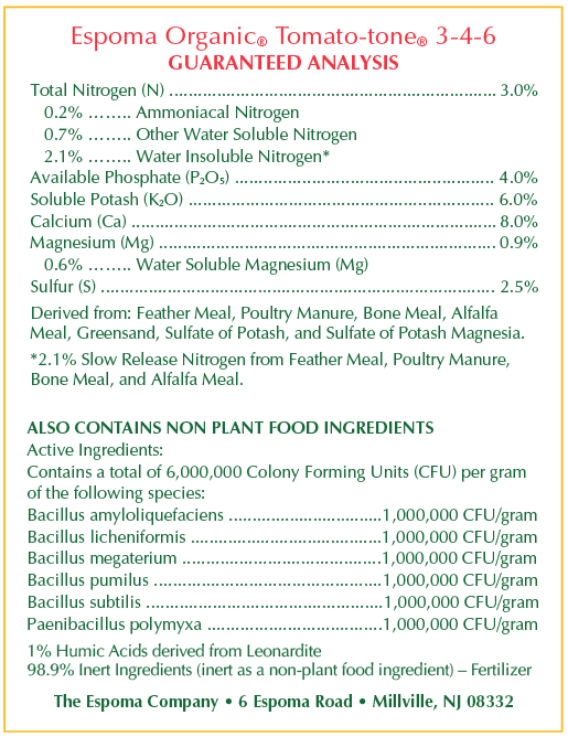 Espoma, Espoma Tomato-tone Organic Plant Food 4 lb.
