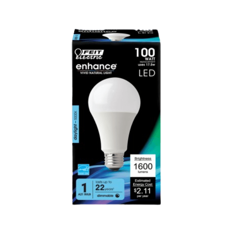 Feit, Feit Electric A19 E26 (Medium) LED Bulb Daylight 100 Watt Equivalence