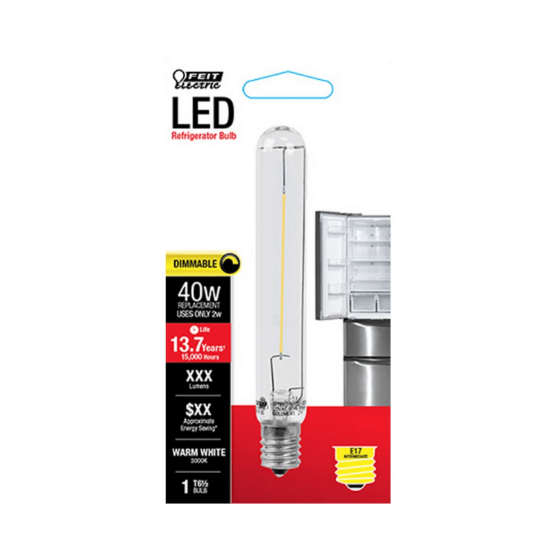 Feit, Feit Electric LED Appliance Light Bulb Warm White 40 T6.5 E17