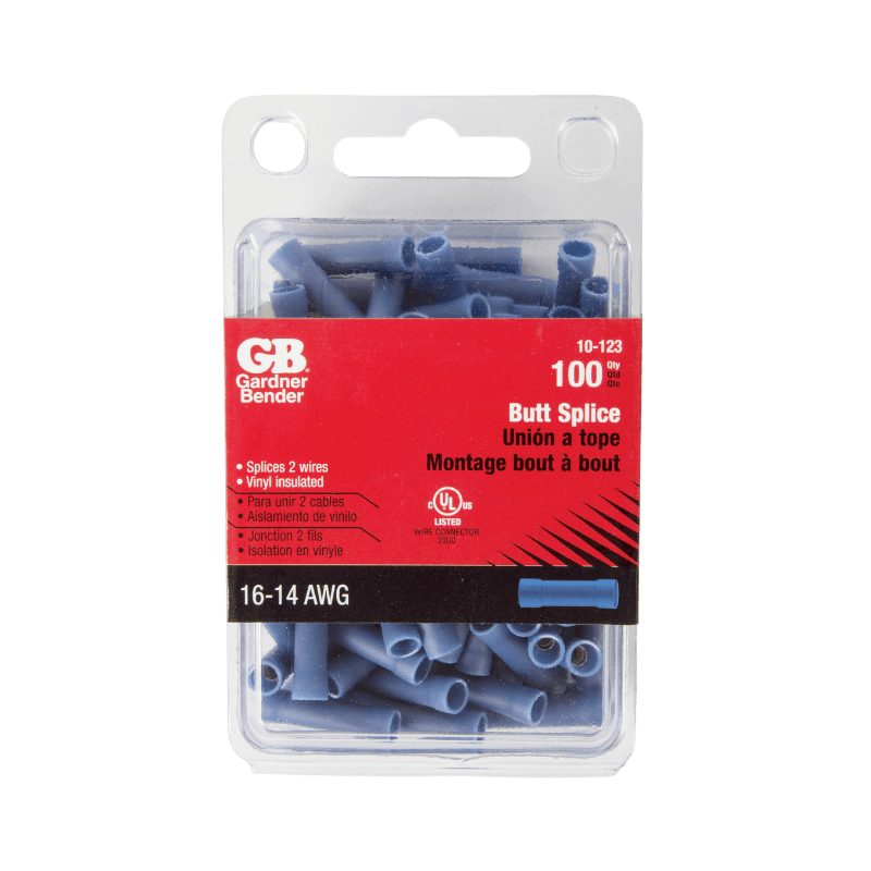 Gardner Bender, Gardner Bender 16-14 Ga. Insulated Wire Butt Splice Blue 100-Pack.