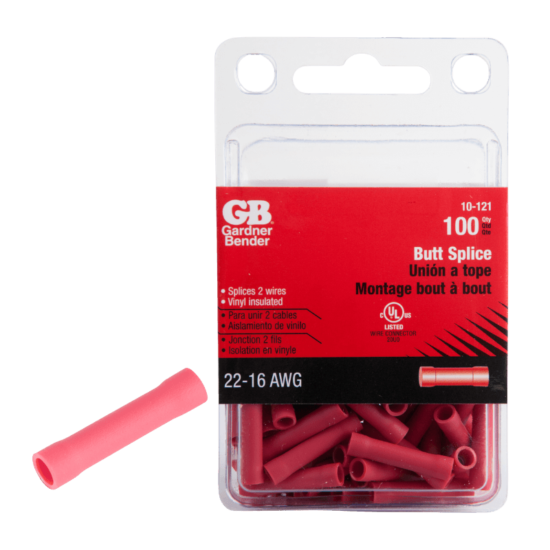 Gardner Bender, Gardner Bender Insulated Wire Butt Splice Red 22-16 Ga. 100-Pack.