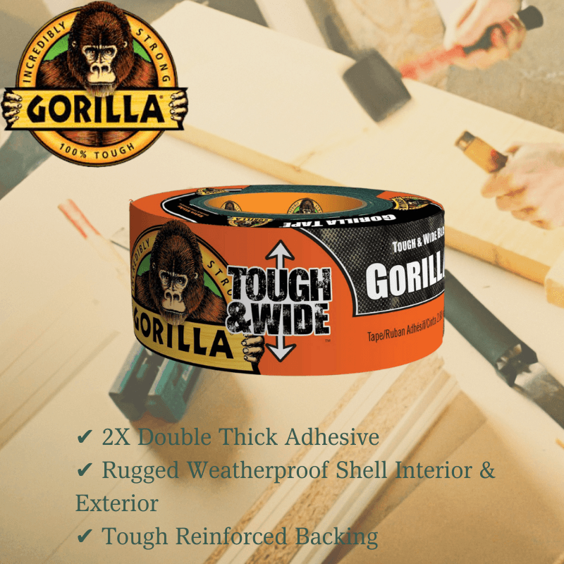 Gorilla, Gorilla Black Duct Tape Tough & Wide 2.88 in x 30 yds.