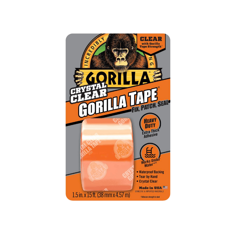 Gorilla, Gorilla Tape Crystal Clear 1.88 x 5 yard.