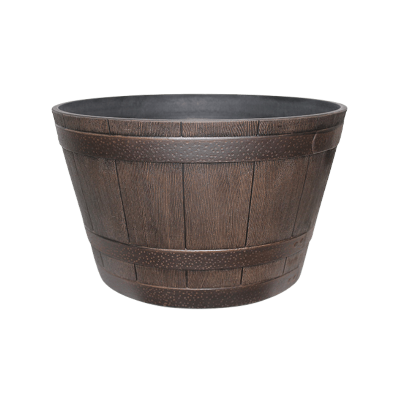 Green Thumb, High-Density Resin Whiskey Barrel 15.5"