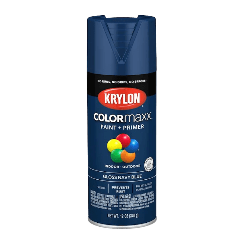 Krylon, Krylon ColorMaxx Gloss Navy Blue Paint + Primer Spray Paint 12 oz.