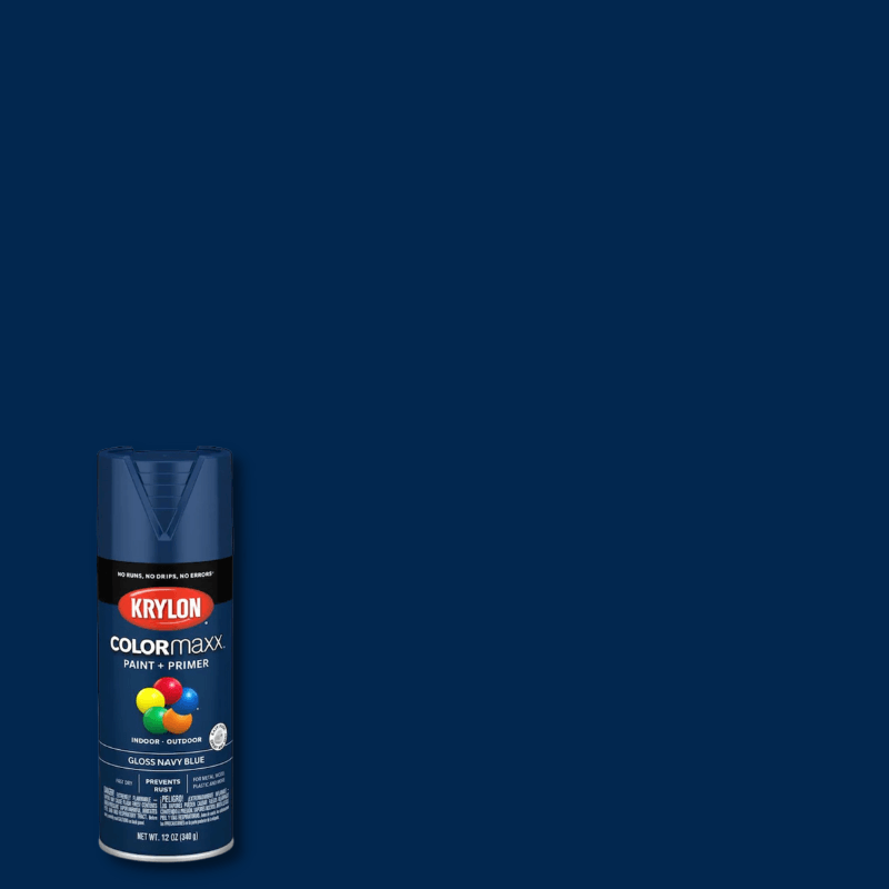 Krylon, Krylon ColorMaxx Gloss Navy Blue Paint + Primer Spray Paint 12 oz.