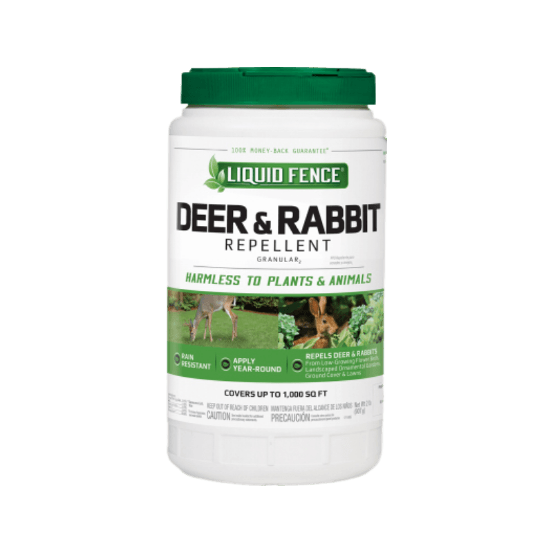 BIRD-B-GONE INC, Liquid Fence Deer & Rabbit Repellent Granular 2 lb.