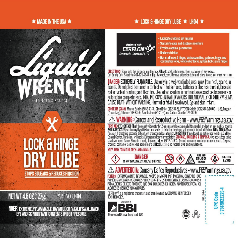 Liquid Wrench, Liquid Wrench Dry Lubricant Lock and Hinge 4.5 oz.