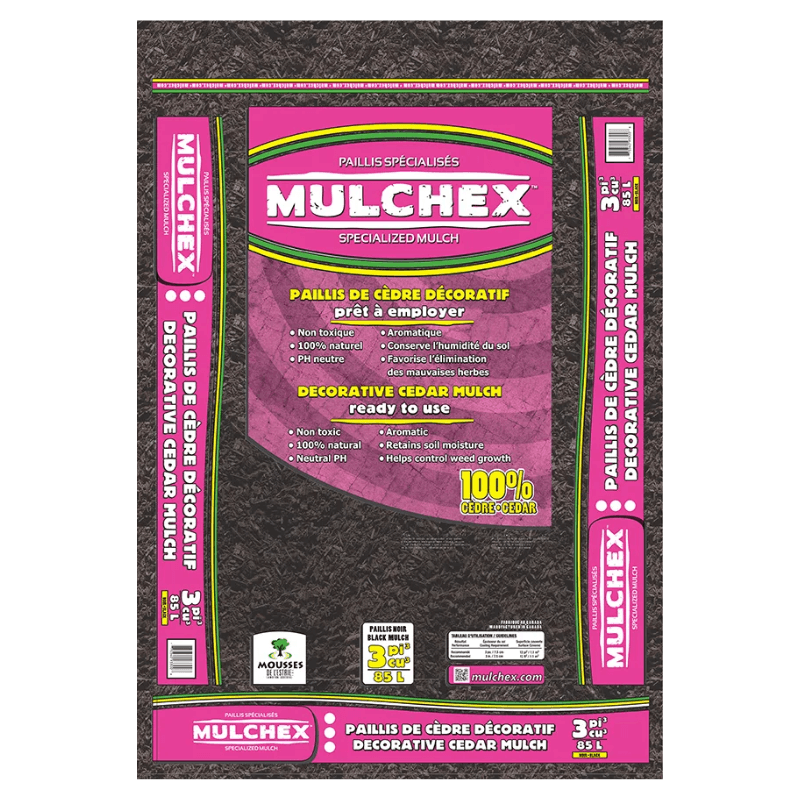 Mulchex, MULCHEX Black Decorative Cedar Mulch 2 cu. ft.