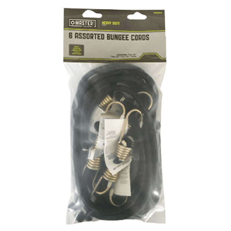 Master Mechanic, Master Mechanic Assorted Heavy-Duty Bungee Cords 6-Pack.