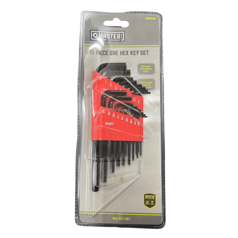 Master Mechanic, Master Mechanic SAE Hex-L Key Set 18-piece.