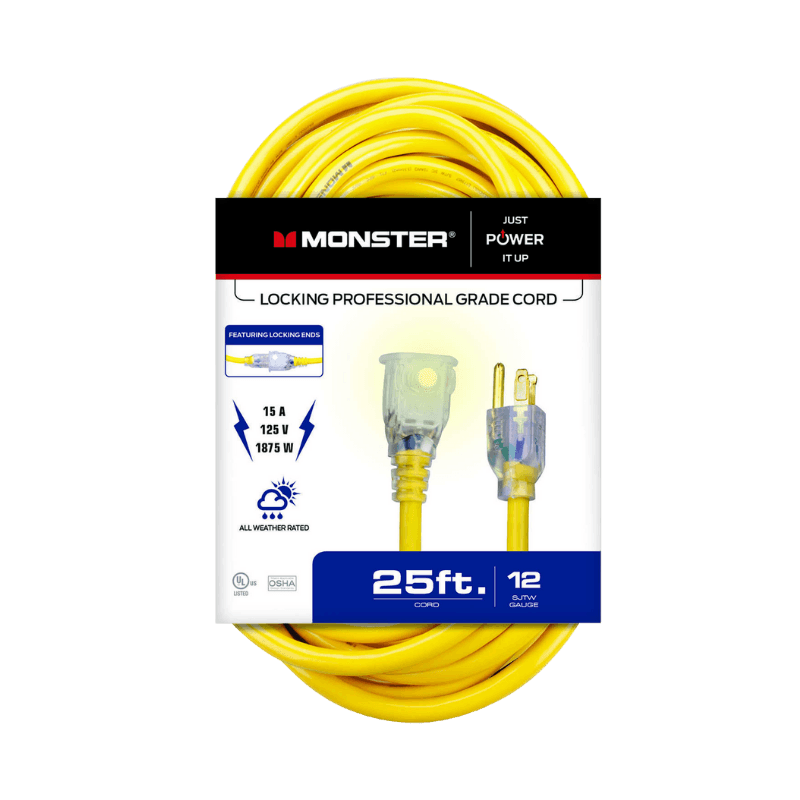 Monster, Monster Indoor and Outdoor Extension Cord 12/3 SJTW 25'