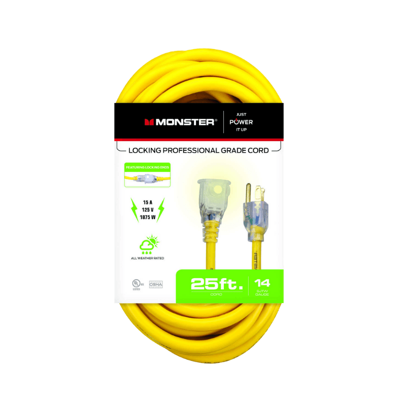 Monster, Monster Indoor and Outdoor Extension Cord 14/3 SJTW 25'