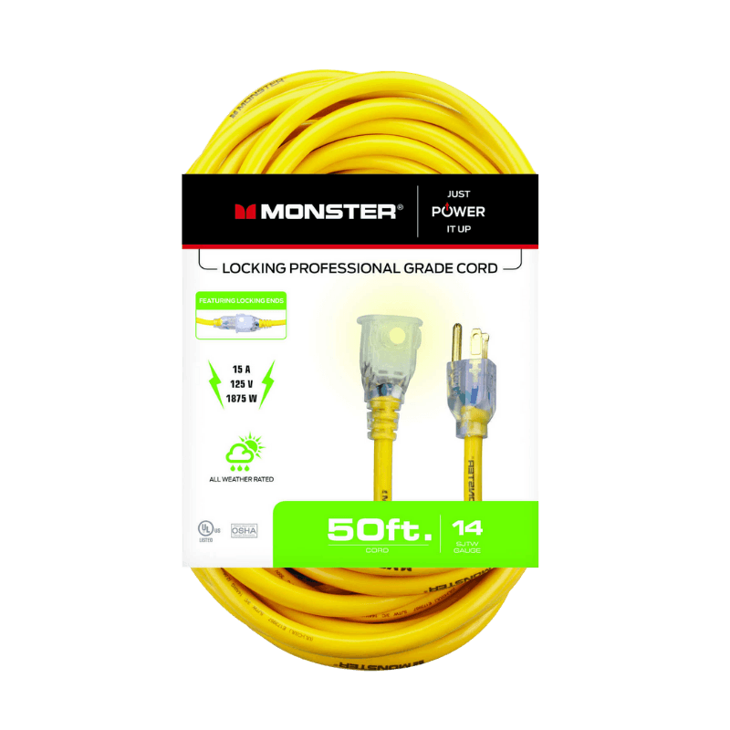 Monster, Monster Indoor and Outdoor Extension Cord 14/3 SJTW 50'