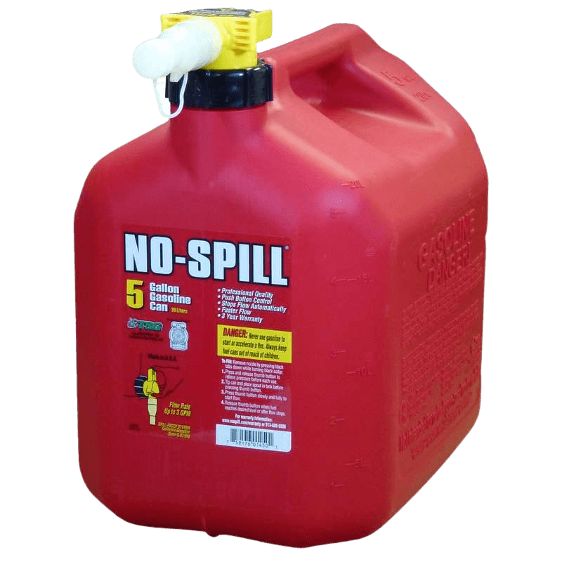 No-Spill, No-Spill Plastic Gas Can 5 gal.