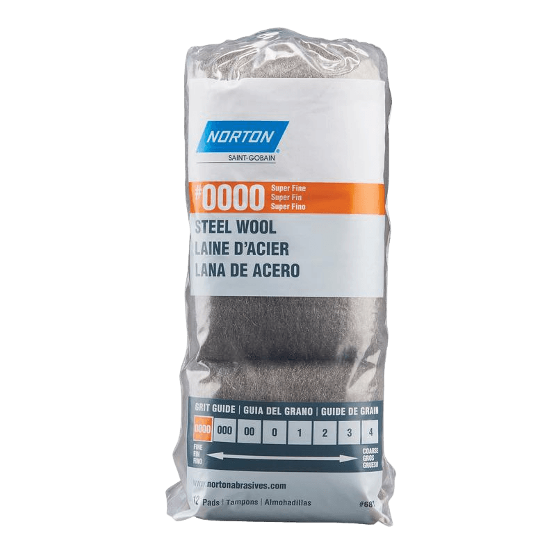 Norton, Norton 0000 Grade Super Fine Steel Wool Pad 12-pack.