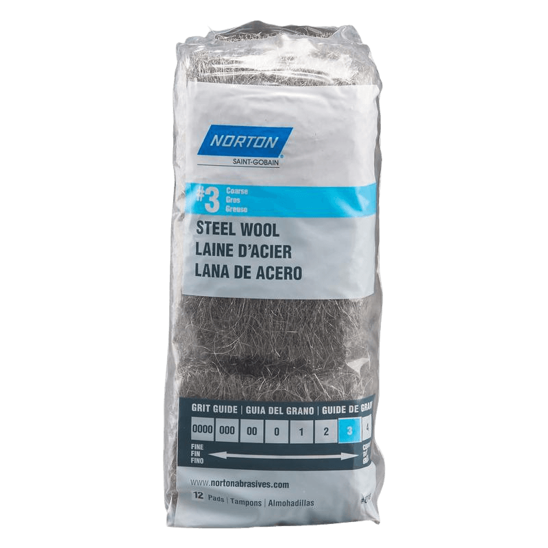 Norton, Norton 3 Grade Coarse Steel Wool Pad 12-pack.