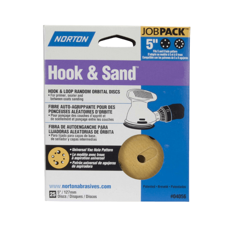 Norton, Norton Hook & Loop Aluminum Oxide Sanding Disc 180 Grit 5" 25-Pack.