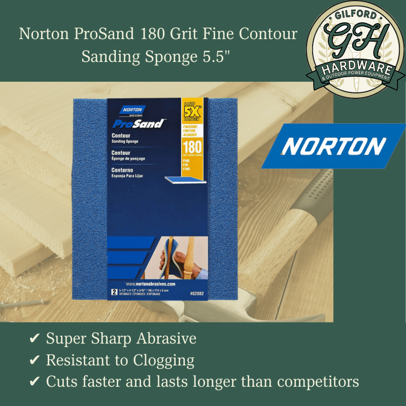 Norton, Norton ProSand 180 Grit Fine Contour Sanding Sponge 5.5"