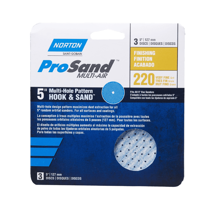 Norton, Norton ProSand  Sanding Disc A975 220 Grit 5" 3-Pack