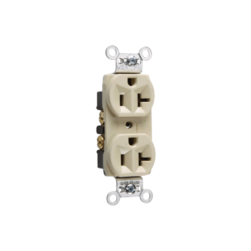 Pass & Seymour, Pass & Seymour Heavy-Duty Duplex Outlet Ivory 20A