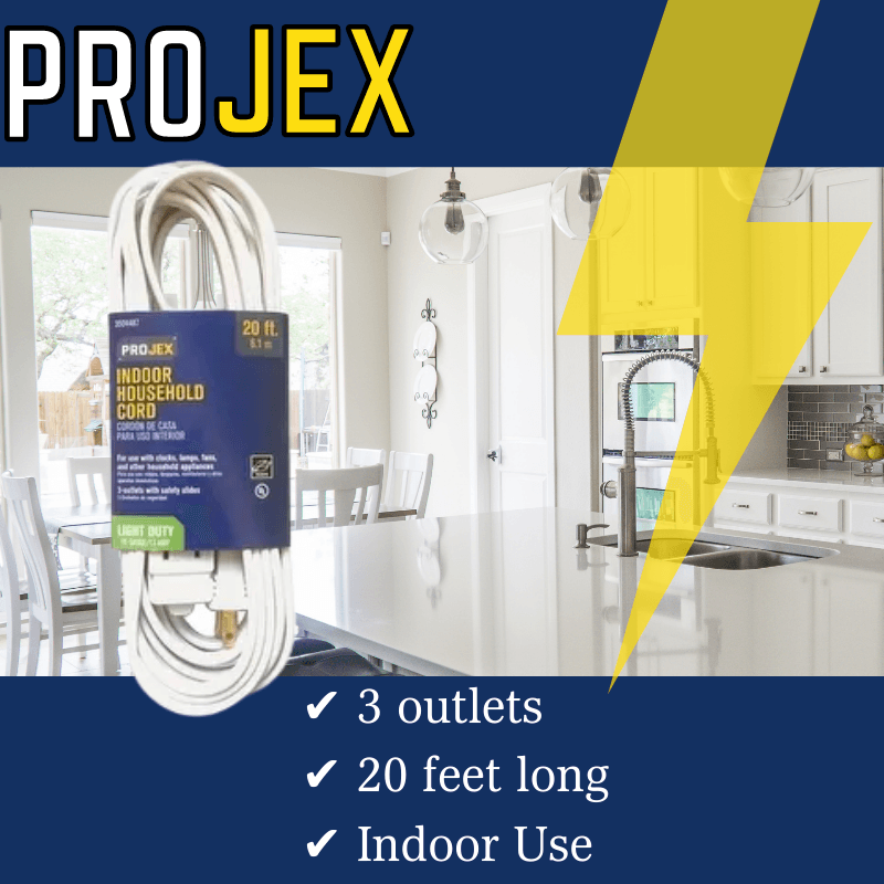 ProJex, Projex Indoor White Extension Cord 20 ft.