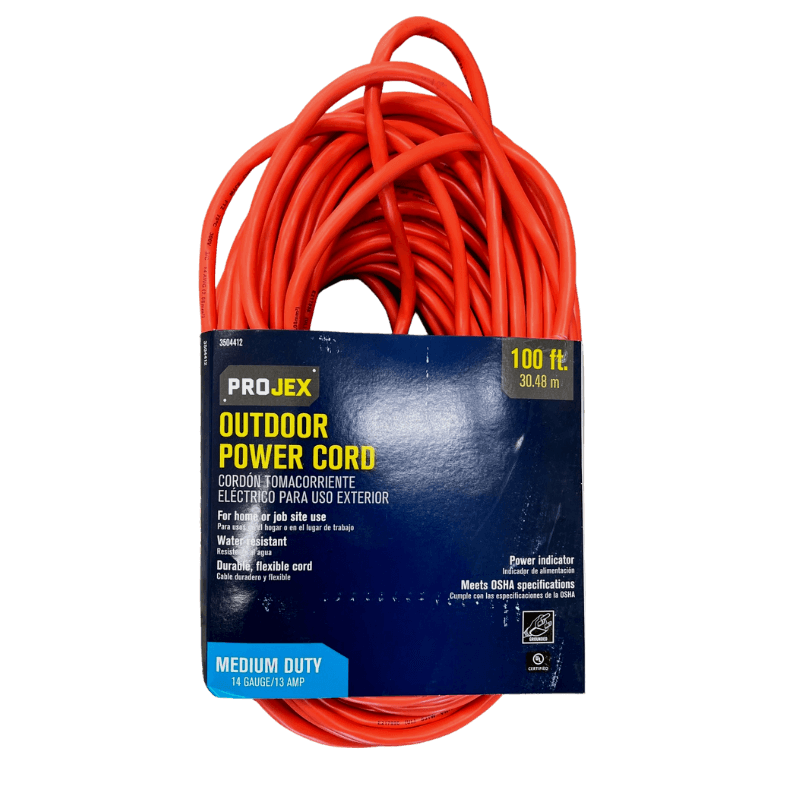 ProJex, Projex Indoor & Outdoor Orange Extension Cord 100 ft.