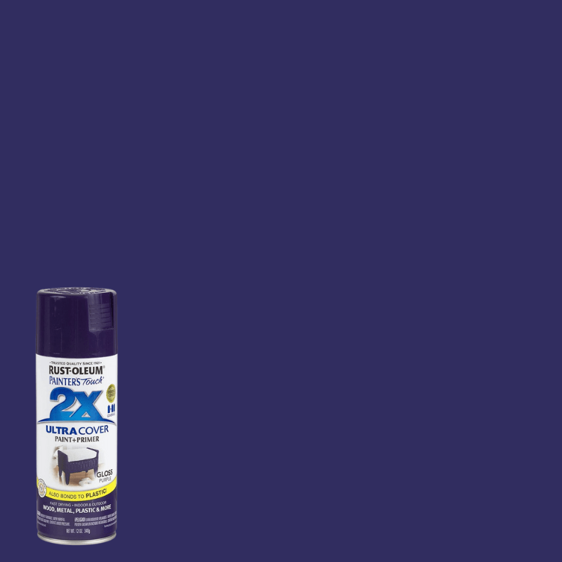 Rust-Oleum, Rust-Oleum 2X Cover Gloss Purple Paint+Primer Spray Paint 12 oz.