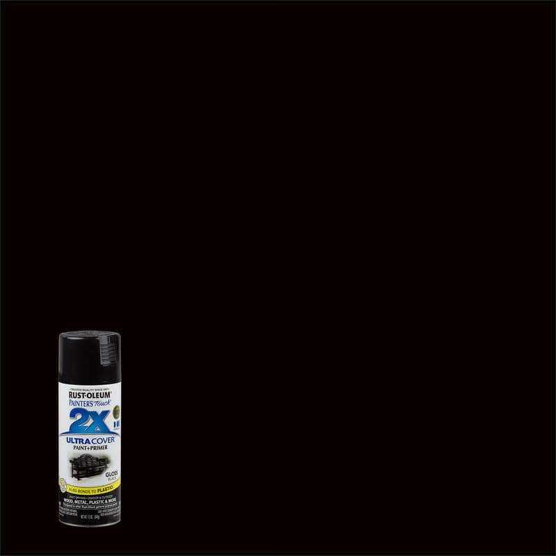 Rust-Oleum, Rust-Oleum 2X Ultra Cover Gloss Black Spray Paint 12 oz.