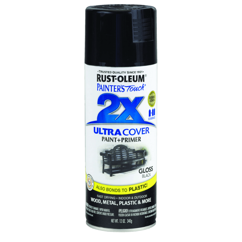 Rust-Oleum, Rust-Oleum 2X Ultra Cover Gloss Black Spray Paint 12 oz.