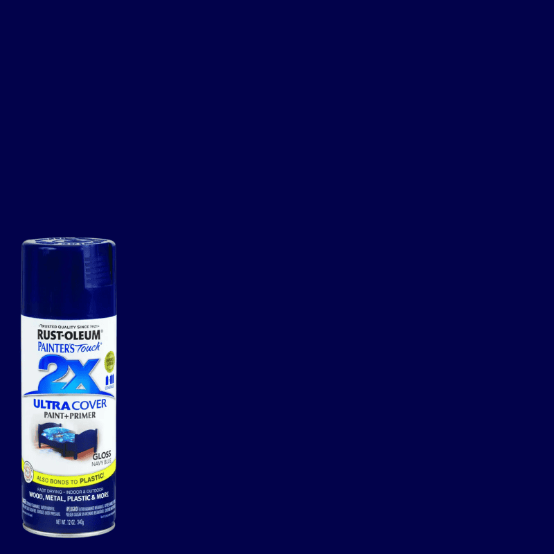 Rust-Oleum, Rust-Oleum 2X Ultra Cover Gloss Navy Blue Paint+Primer Spray Paint 12 oz.