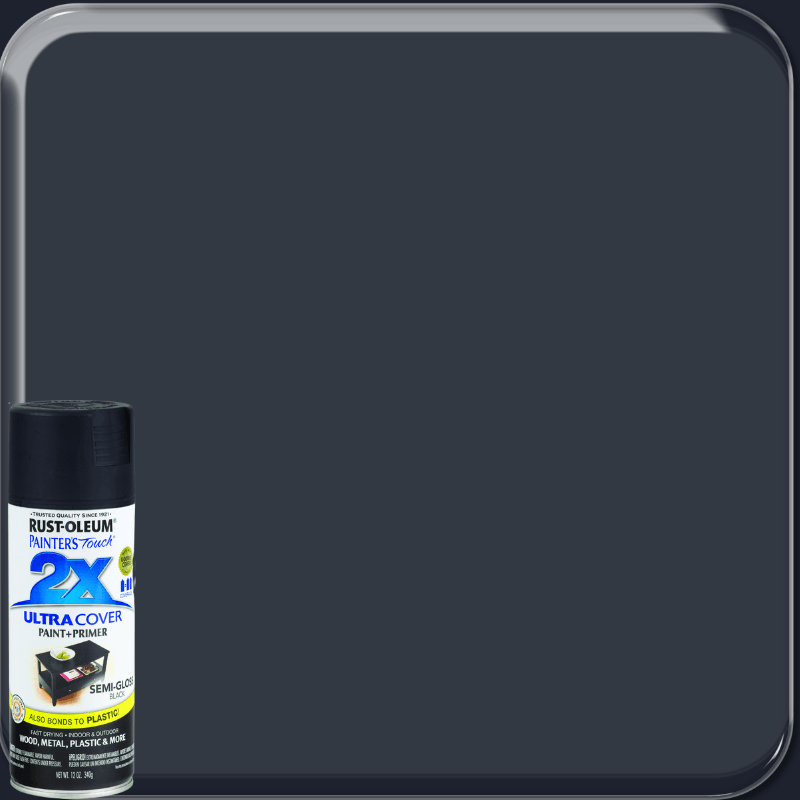 Rust-Oleum, Rust-Oleum Painter's Touch 2X Semi-Gloss Black Spray Paint+Primer 12 oz.