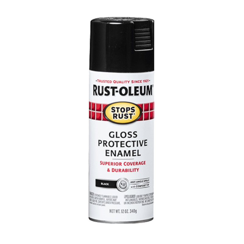 Rust-Oleum, Rust-Oleum Stops Rust Gloss Black Spray Paint 12 oz.